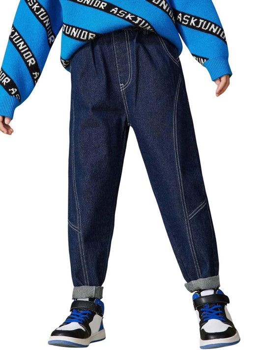 Kotty Boys Regular Fit Cotton Lycra Blend Solid Jeans