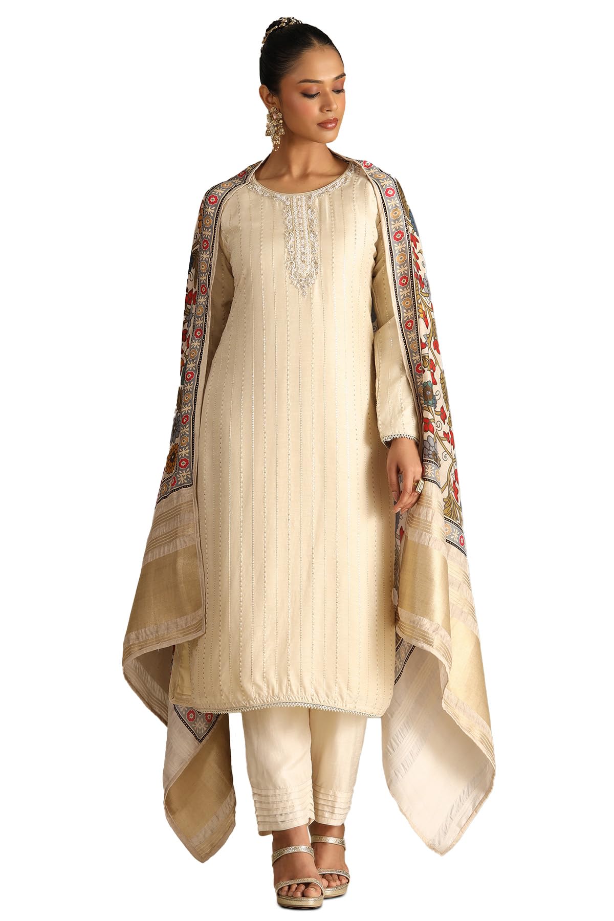 Soch Womens Viscose Blend Salwar Suit Set (EWS5CD21938_Beige