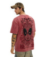 The Souled Store Official Deadpool: Anti-Hero Men and Boys Short Sleeves Round Neck Pink Graphic Printed Cotton Oversized T-Shir