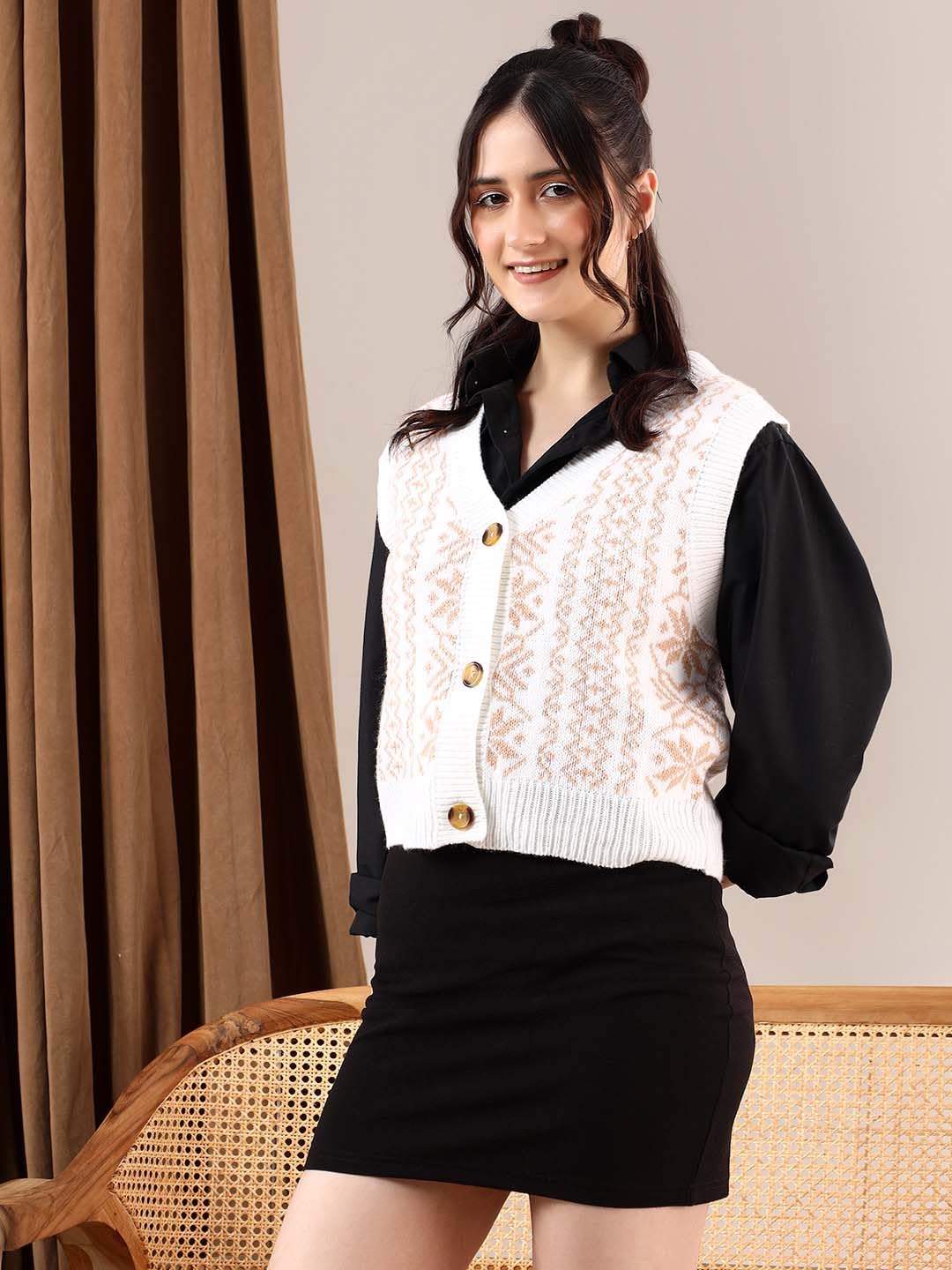 Kotty WomenS Trendy Sleeveless Sweater Vests  Perfect For Layering And Smart-Casual Outfits(Multicolored,M)