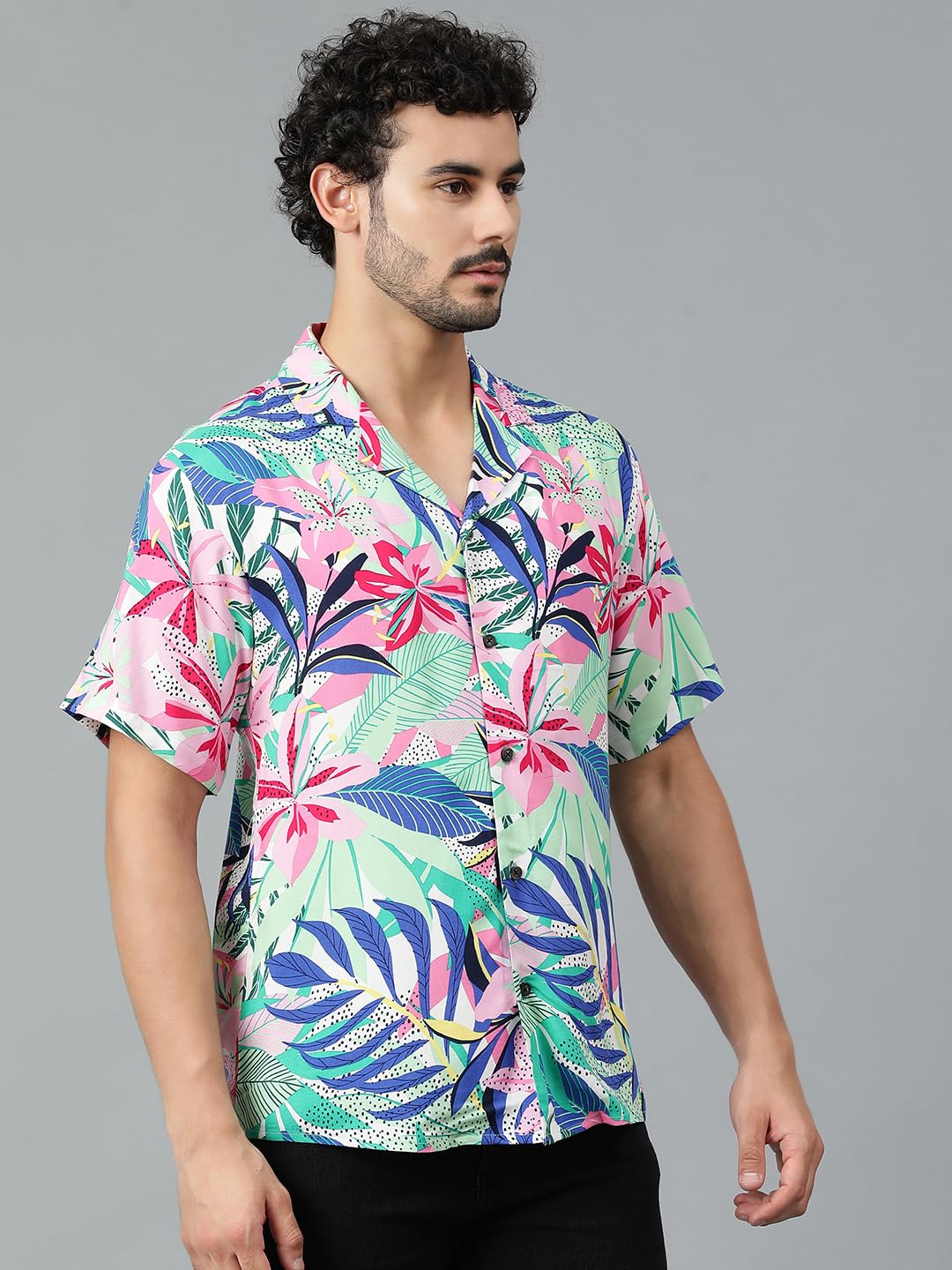 Kotty MenS Casual Printed Spread Collar & Premium Fabric & Stylish & Comfortable Casual Wear Shirt(Multicolor,M)