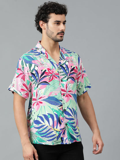 Kotty MenS Casual Printed Spread Collar & Premium Fabric & Stylish & Comfortable Casual Wear Shirt(Multicolor,M)