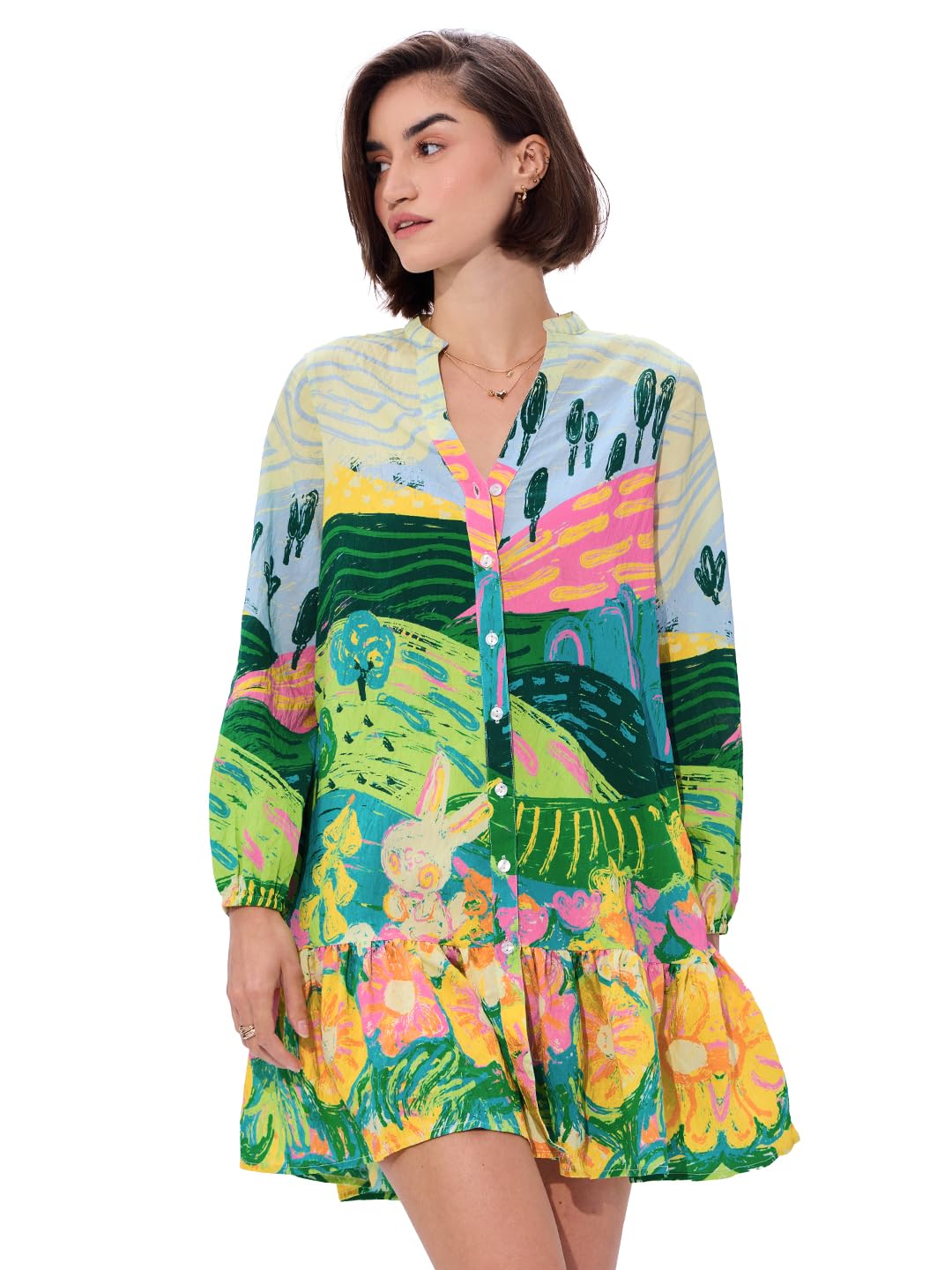 The Souled Store Landscape Women And Girls Long Sleeves Dress
