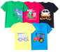 T2F Boys Cotton Printed Regular Fit T-Shirt (Pack 0f 5)
