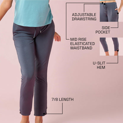 Enamor E048 Tapered Lounge Pants with Drawstring Details with Metal Ends