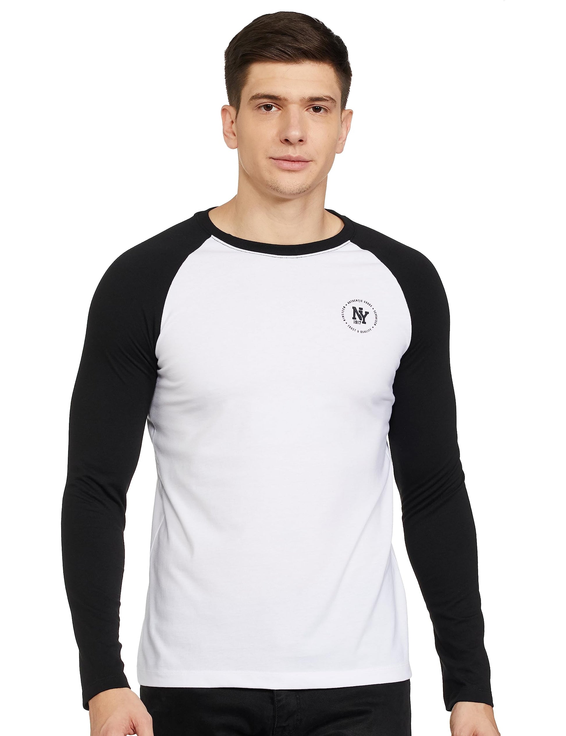 The Indian Garage Co Men Slim Fit Graphic Print Round Neck Tshirt White