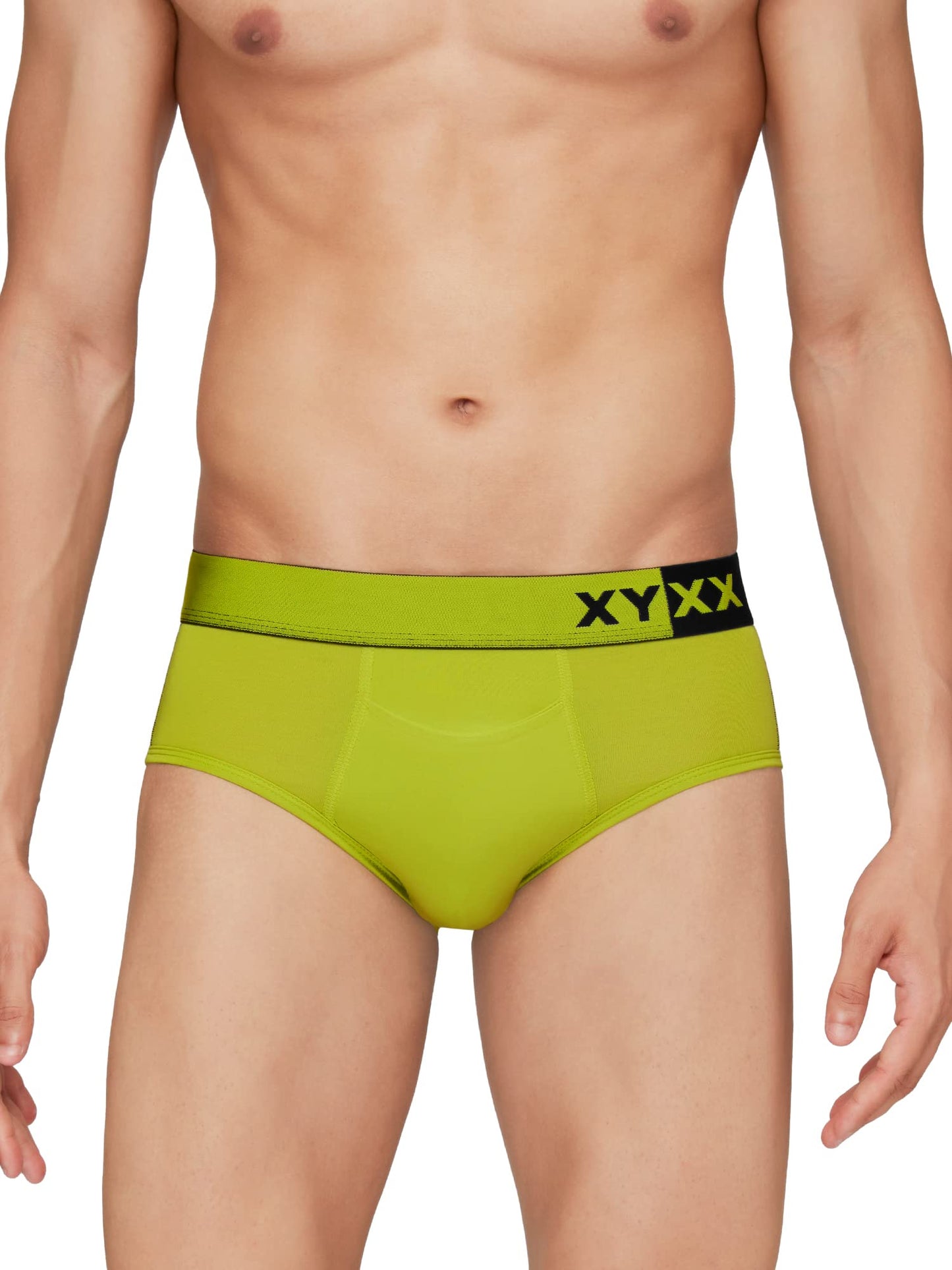 XYXX Mens Underwear Dualist IntelliSoft Antimicrobial Micro Modal Brief Pack of 3 (Black & Steel Grey ; Black Iris & Tango Red