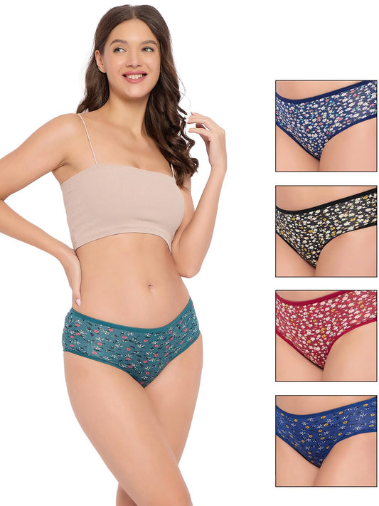 Clovia Womens Polyamide Pack of 5 Medium Waist Inner Elastic Hipster Panty (PNC120110_Multicolor_XXL)