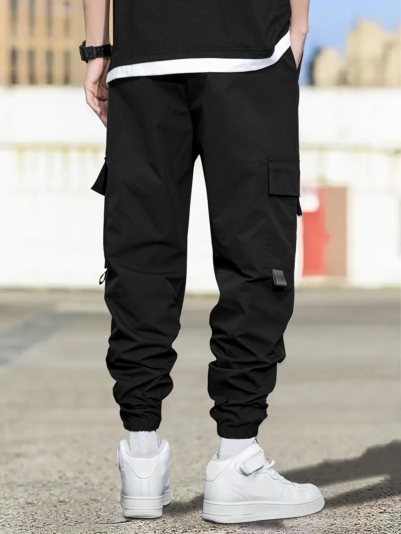 Shasmi Loose Pants Cotton || Cargos for Men ll 156_Black