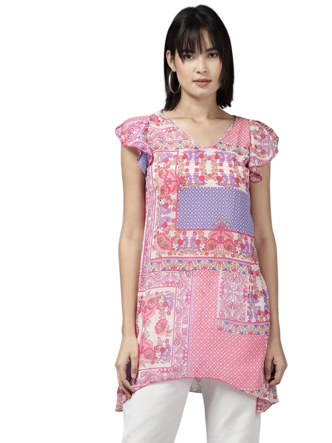 Aarika Women's Regular Fit Shirt (TP-W-M-12358_Pink L)