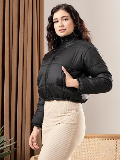 Kotty WomenS Cozy, Durable, And Effortlessly Chic Winter Puffer Jacket(Black,L)
