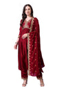 Pratham Blue WomenS Silk Embroidered Anarkali Kurta Palazzos With Dupatta |Kurta Sets For Women |Women Kurta |Women Embroidered