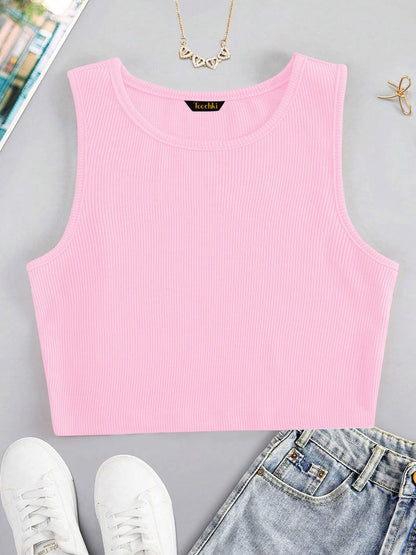 Toochki Tops for Woman | Spandex Top | Crop | Short | Western | for Jeans | Sleeveless | Stretchable | Baby Pink