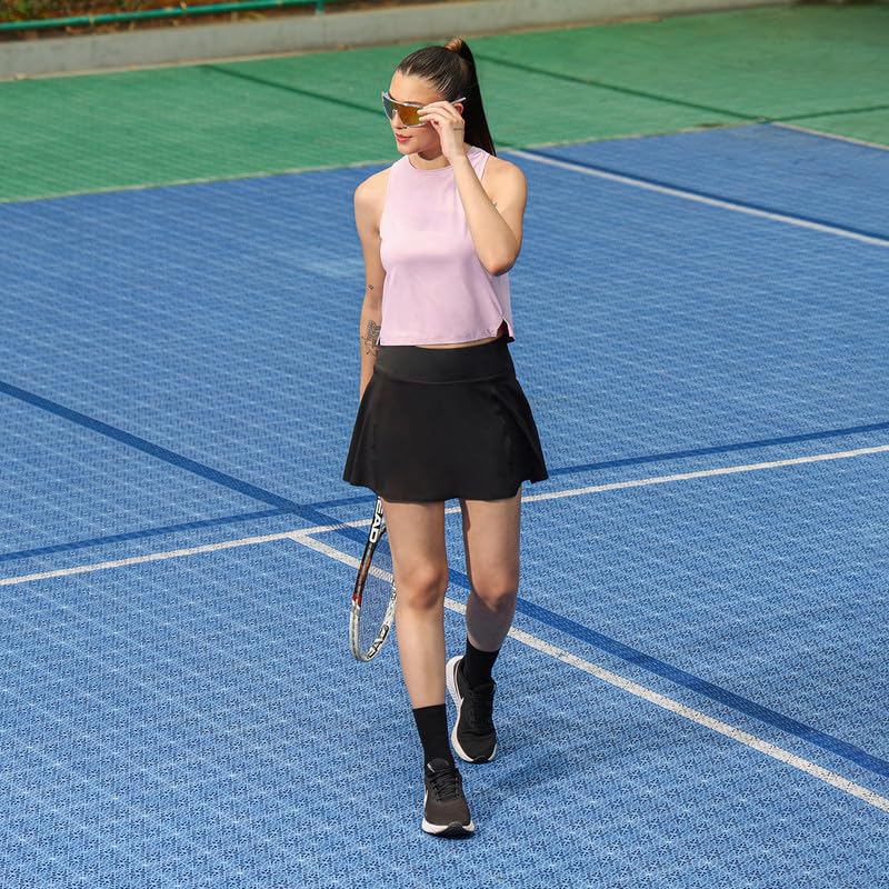 BlissClub Do It All Skorts | Inbuilt Shorts with Pocket with Silicon Lining | Adequate Coverage | Sweat Wicking