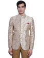 WINTAGE Mens Banarasi Rayon Cotton Festive and Casual Bandhgala Jodhpuri Blazer : Grey