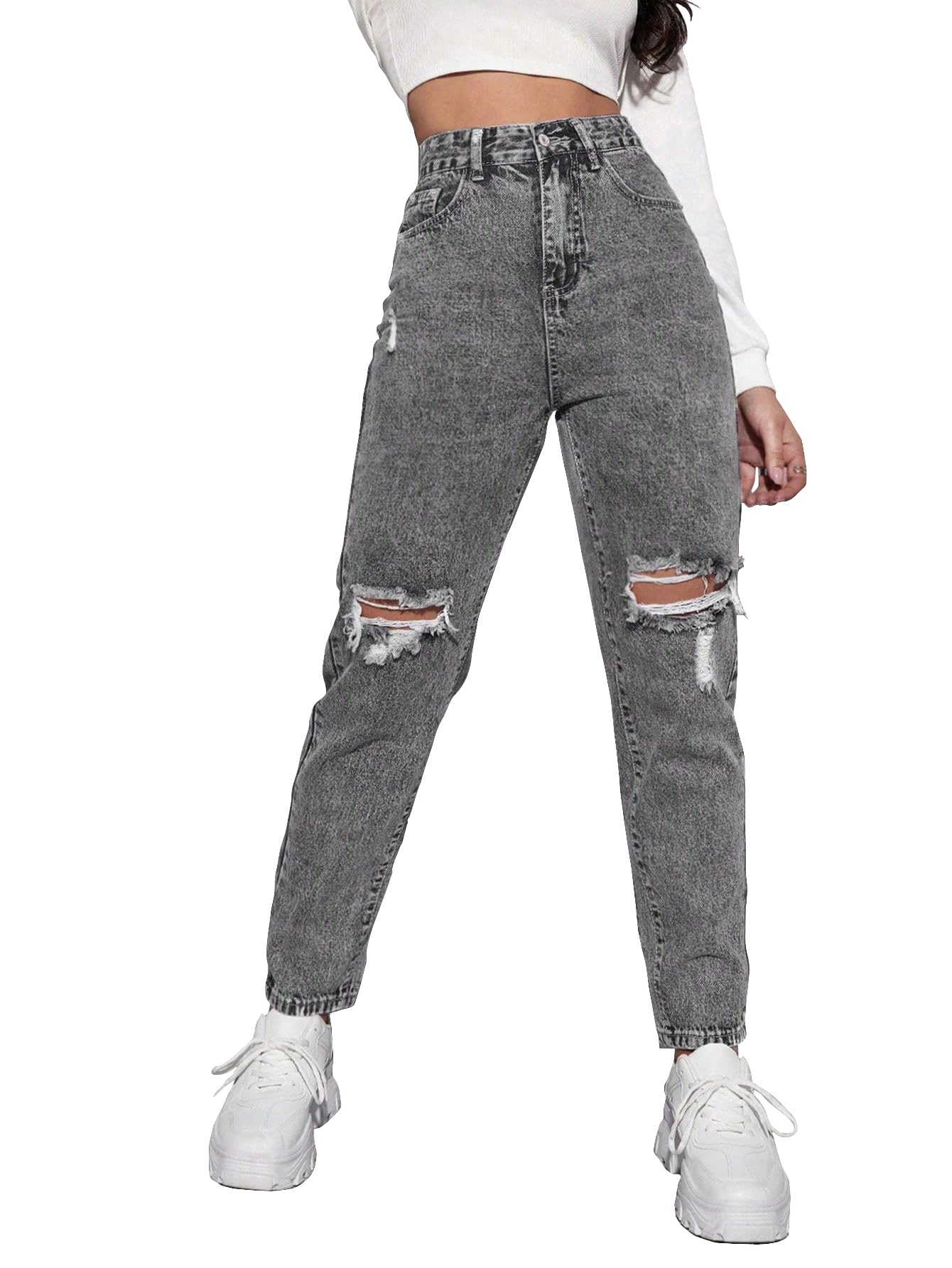 Shasmi Black Womens High Rise Cotton Ankle Length Jeans for Women Jeans II Denim Cotton Jeans Pant for Women II Cotton Pant II