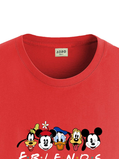 ADRO T Shirts for Boys & Girls | Friends Printed T-Shirt | Ages 3-14 | 100% Cotton Round Neck Tshirt for Boys |KRN-L2-FRIEND-RD-