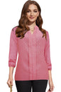 Toochki Womens Light Pink Muslin Polka Doted Straight Western Top | Winter Top |Top for Women | Latest Women Top | Trendy Women