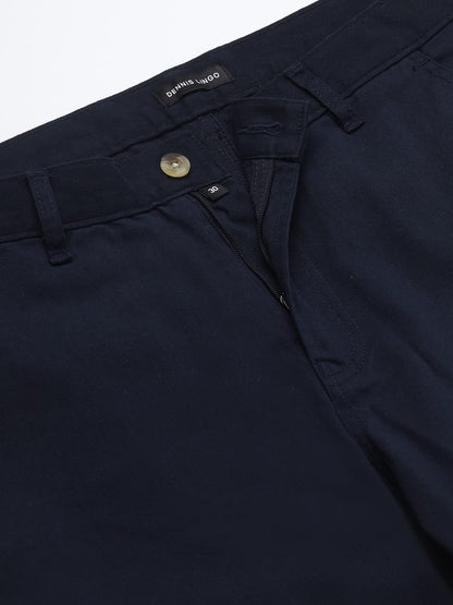 Dennis Lingo Men Slim Fit Navy Cargo Trousers