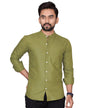 Besix MenS Cotton Solid Shirt With Mandarin Collared Full Sleeve Button Closure Curved Hem Straight Length And One Pocket | Mdr