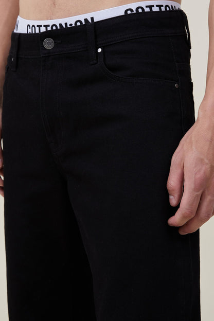 Kotty MenS Regular Mid Rise Black Jeans