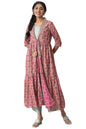 Aurelia Women Green Liva Printed Kurta and Palazzo with Pink Poly Georgette Gilet_22AUAS12678-504830_XS