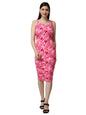 Popwings Women Casual Pink Heart Design Printed Knee Length Ruched Dress