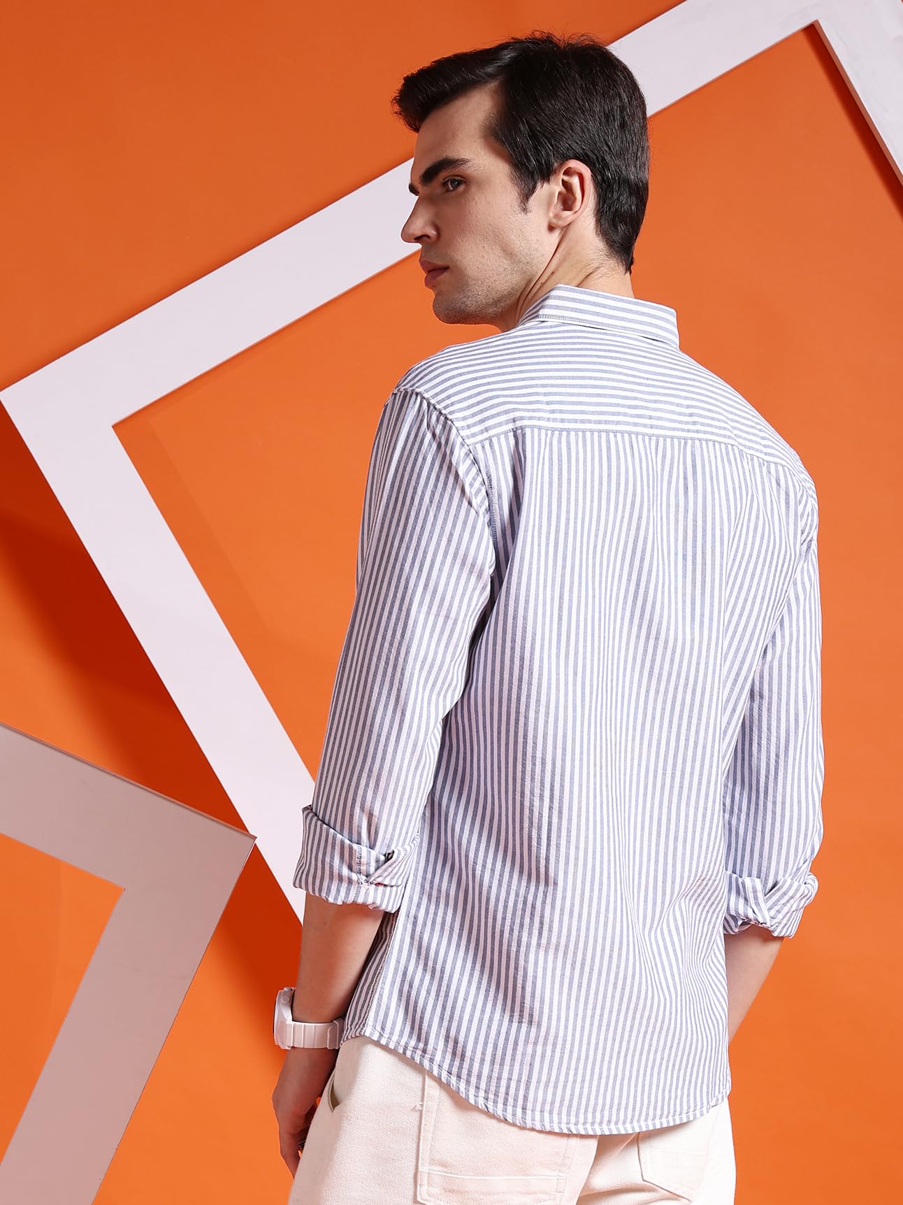 The Indian Garage Co Mens Slim Fit Shirt (0723-SHSTYD-05_Navy