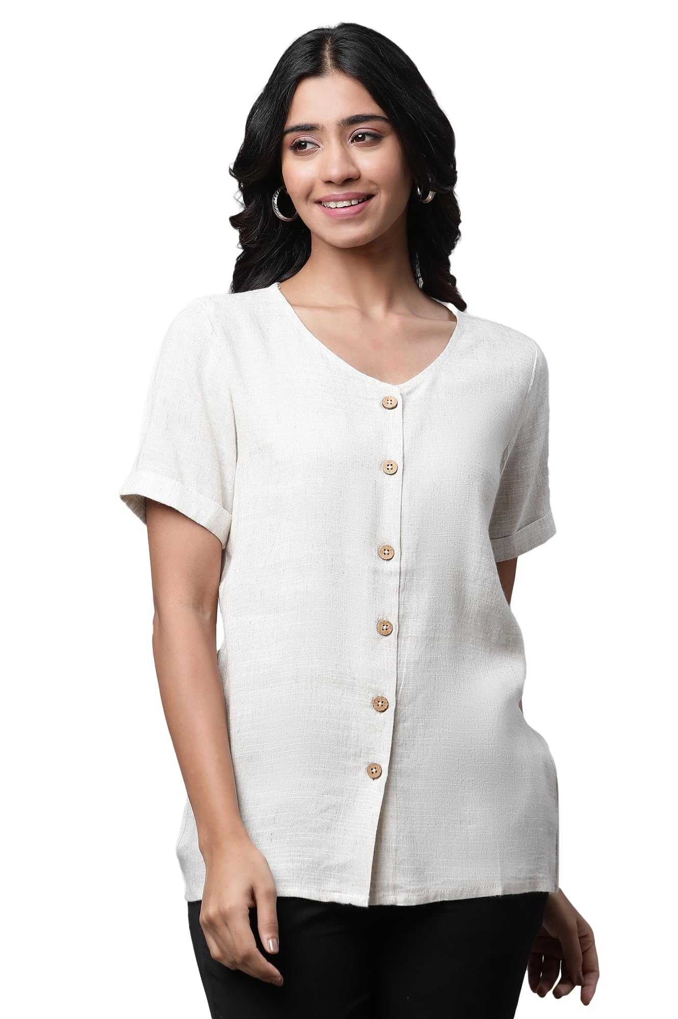 Aurelia Women's Khadi Solid Rayon Flax Kurti_23AUA30392-704174_XS