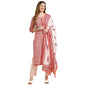 anubhutee Pink Ethnic Printed Cotton Straight Kurta Pant Suit Set with Dupatta for Women