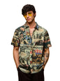 The Souled Store Official The Beatles: Through The Years Mens and Boys Short Sleeves Collared Neck Button Front Multicolor All O