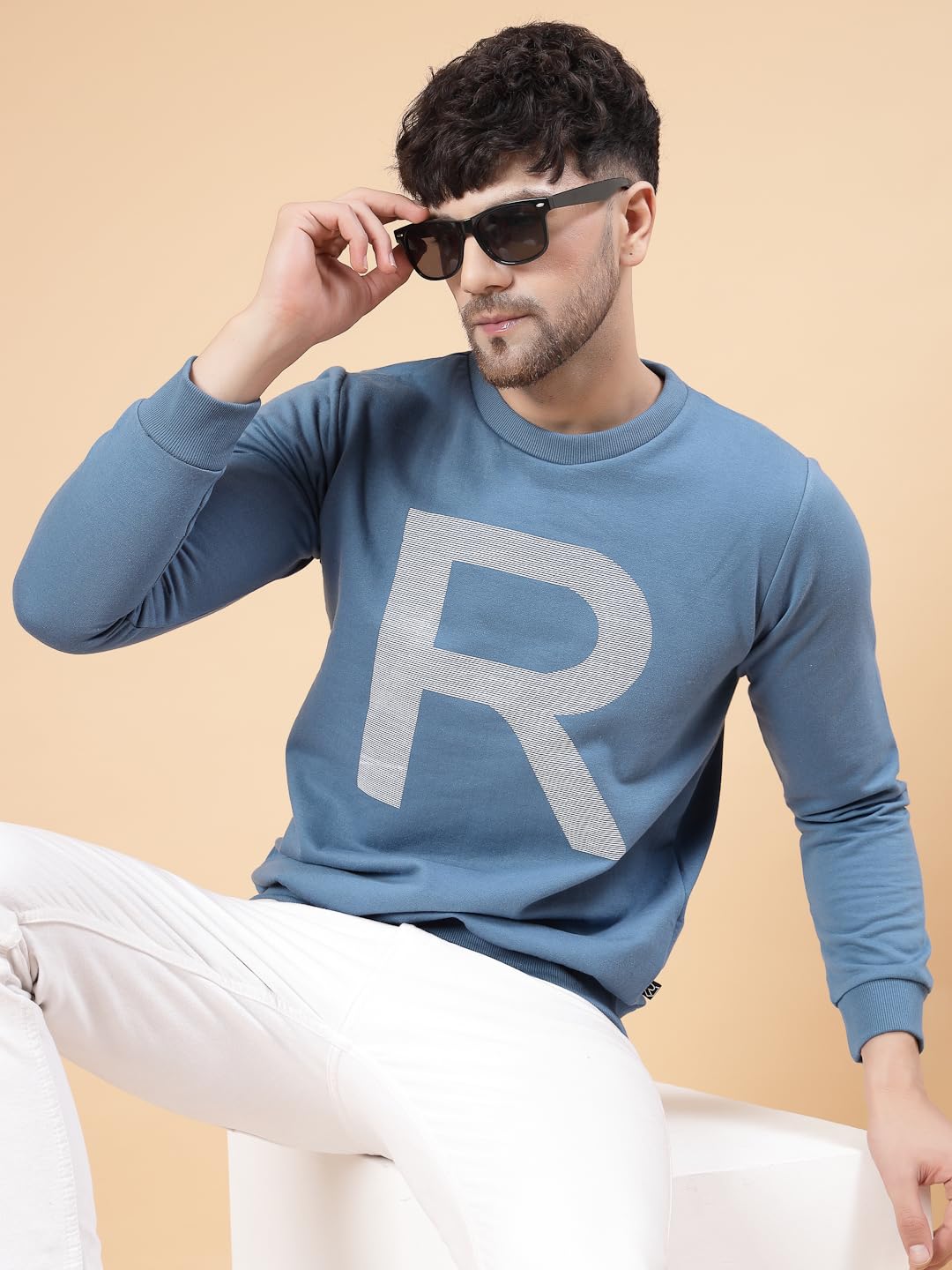 Rigo Cotton Fleece Casual Wear Printed Round Neck Sweatshirt for Men | Full Sleeves Regular Fit Sweatshirt for Men | Pullover Ho