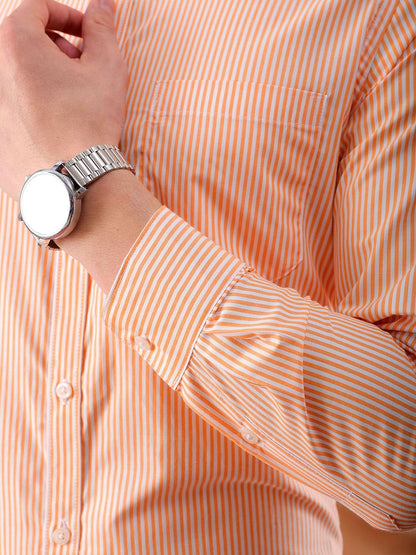 The Indian Garage Co Mens Slim Fit Shirt (0424-SHFRST-02-04_Orange