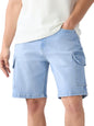 The Souled Store Denim Shorts: Aero Blue Men and Boys Buttoned Knee Length Cotton Blend Regular Fit Denim Shorts