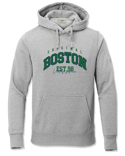 ADRO Men's Cotton Neck Hooded Sweatshirt (H24-BOST-GR_Grey