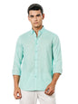 Thomas Scott Mens | Linen Blend | Solid | Button Down Collar | Premium Cotton Linen Blend | Full Sleeve | Casual Shirt for Men