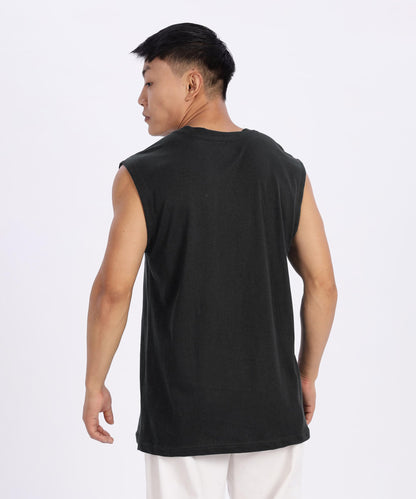 SHODOX Mens 100% Cotton Tank Tops Round Neck Sleeveless Sports Loose fit Vest (Pack of 1)