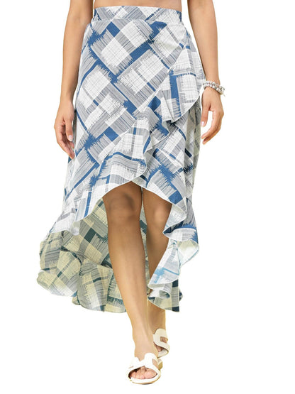 OOMPH! Long Skirts for Women Blue - msk069