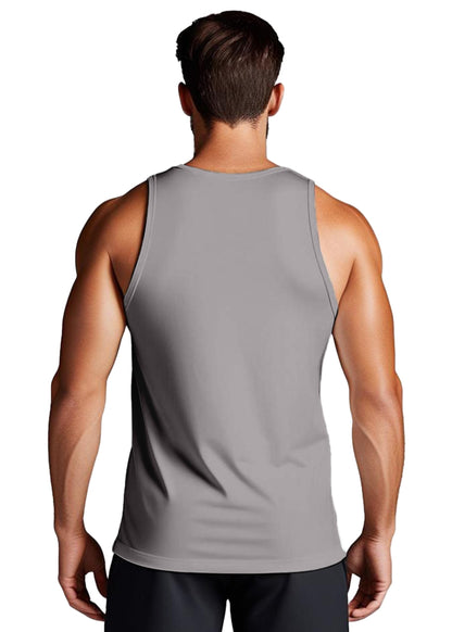 Peppyzone Mens Printed Athletic Fit Vest (TT-Gym-118_Grey