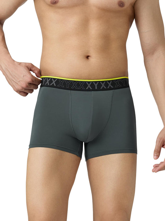 XYXX Mens Nylon Solid Trunks (Pack of 1) (XY_TB2_TRNK_Opal Grey