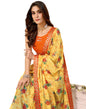 Yashika Womens Georgette Saree with Lace and Blouse, Yellow 01, One size