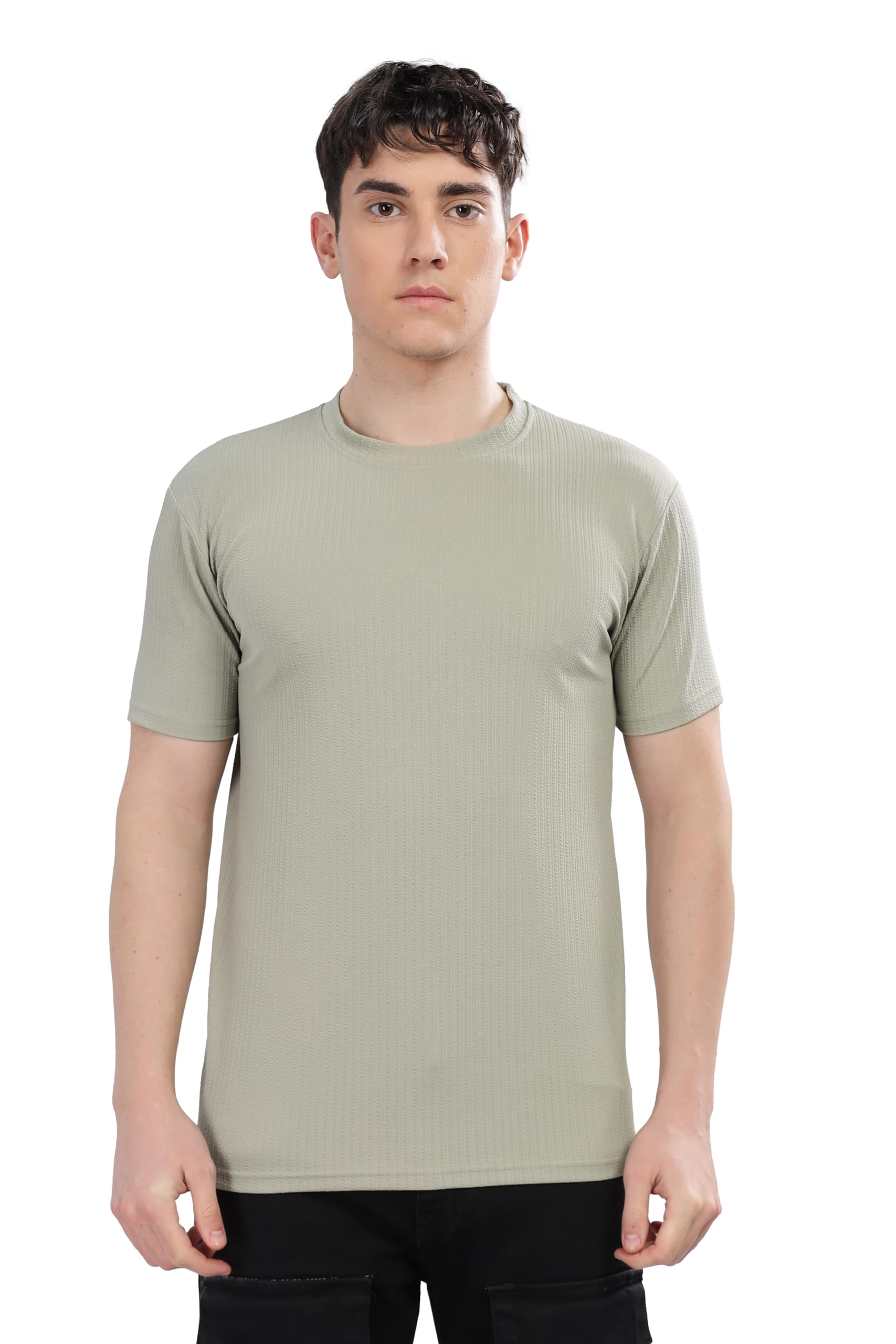 SHODOX Mens Polycotton Solid Round Neck Regular Fit Tshirt (Pack of 1) Sea Green