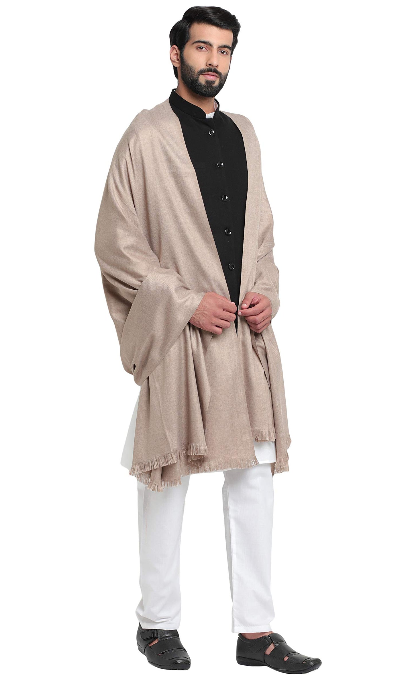 Weavers Villa Mens Plain Woollen Dhariwal Lohi/Shawl, 125cm x 250cm