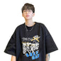 Thalasi MenS Short Sleeve With Round Neck, Oversized Longline Drop Shoulder, Very Trendy Printed, Boho Style T-Shirt & Korean A