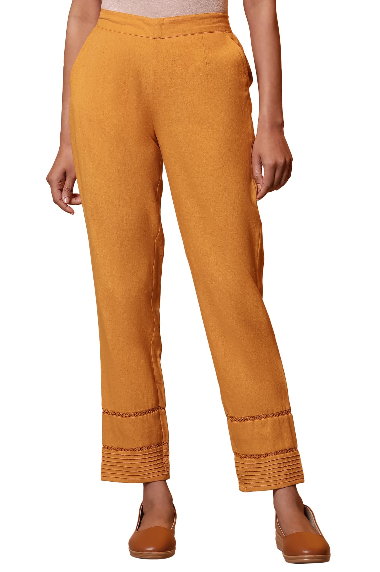 Aurelia Womens Slim Trousers (24FEA60313_Yellow