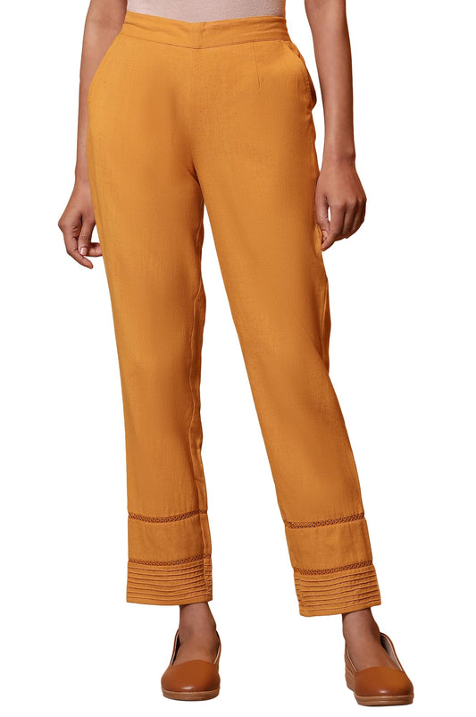 Aurelia Womens Slim Trousers (24FEA60313_Yellow