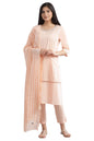 Pink Round Neck Embroidered Dupatta