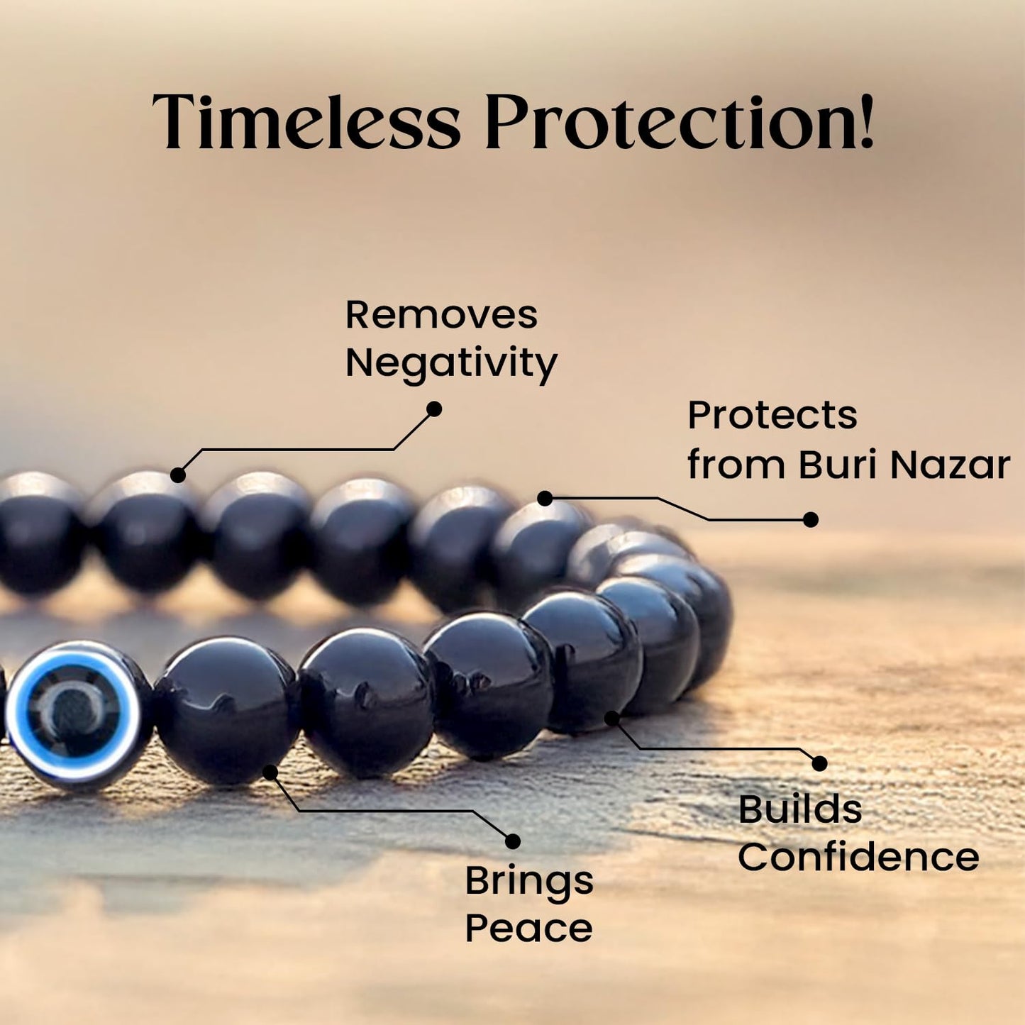 Astrotalk Evil Eye Bracelet with Black Obsidian | Good Luck Charm for Positive Energy & Protection from Negativity | Evil Eye Bracelet for Man & Woman | Gift for Man & Woman