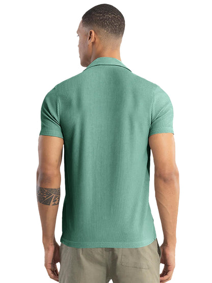 Noble Monk MenS Solid Casual Shirt |Half Sleeve | Regular Fit |Stylish Shirt For Men Malachite Green