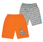 Kyda Kids 100% Cotton Printed Shorts For Boys And Girls - Multicolor Shorts Fo Unisex Kids (Pack Of 2)